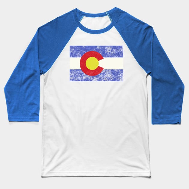 colorado flag vintage Baseball T-Shirt by inkzella